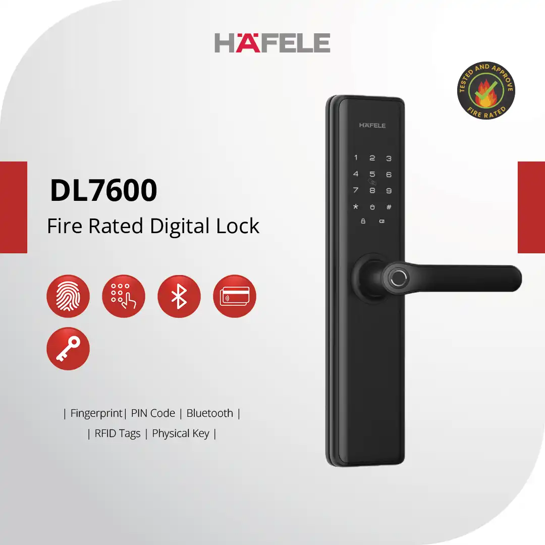 Hafele DL7600 Lever Handle Fire Rated Digital Door Lock